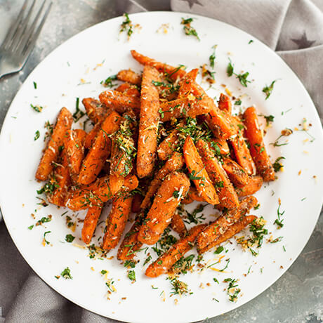 Garlic Parmesan Baked Carrot Fries