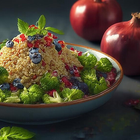 Quinoa, Broccoli, and Pomegranate Salad